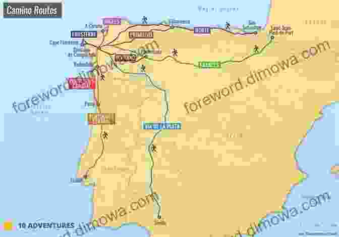 Map Of Different Camino De Santiago Routes Camino Packing List Guidebook: For Your Pilgrimage To Santiago De Compostela